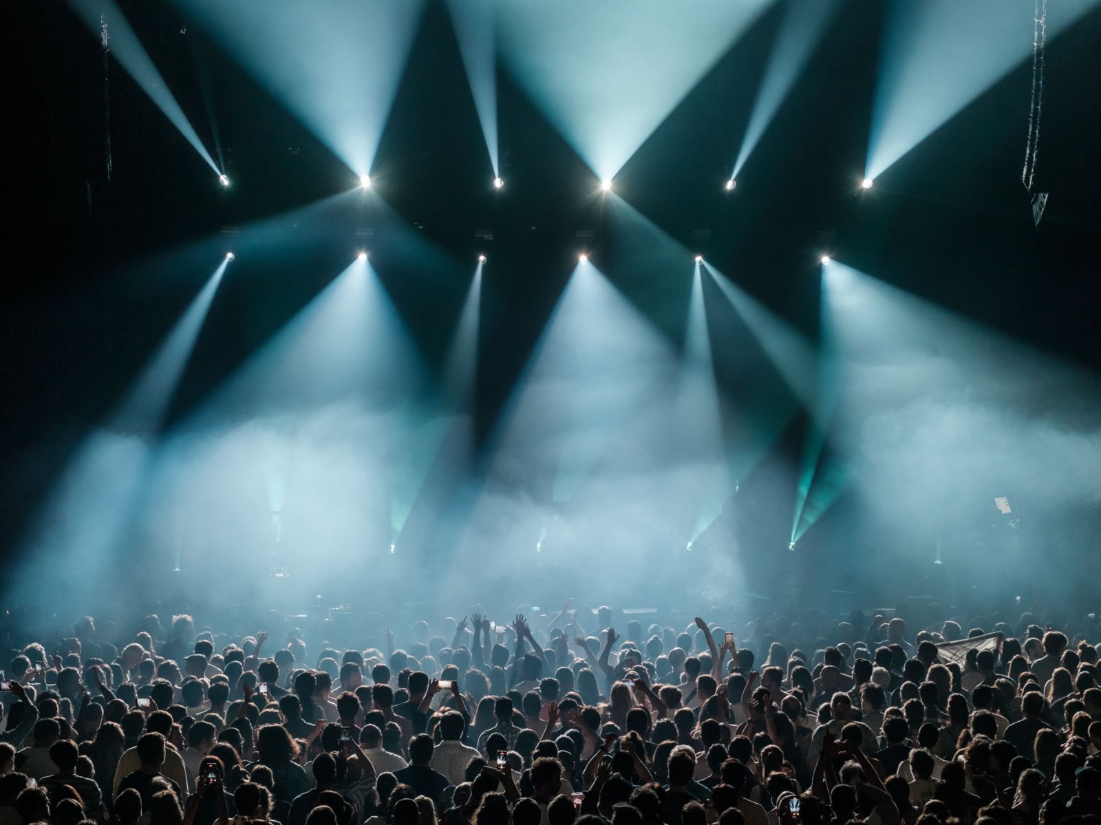 Concert audience and stage lights